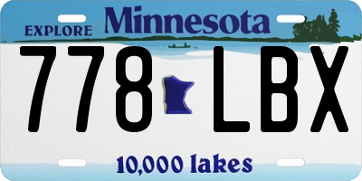 MN license plate 778LBX