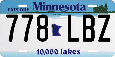 MN license plate 778LBZ