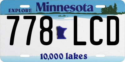MN license plate 778LCD