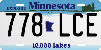 MN license plate 778LCE