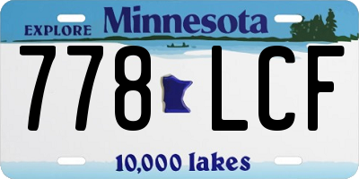 MN license plate 778LCF