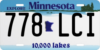 MN license plate 778LCI
