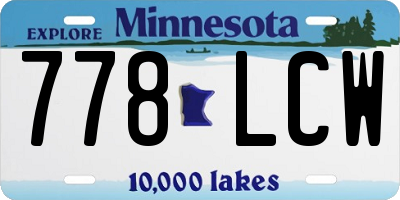 MN license plate 778LCW