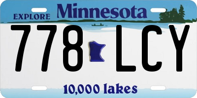 MN license plate 778LCY