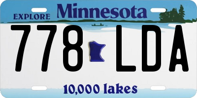 MN license plate 778LDA