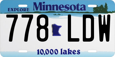 MN license plate 778LDW