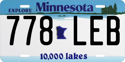 MN license plate 778LEB