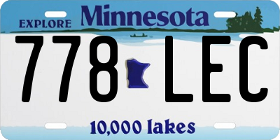 MN license plate 778LEC