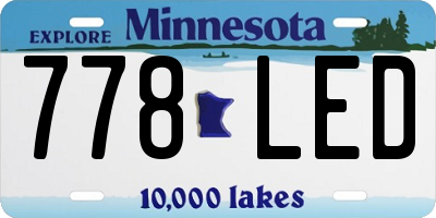MN license plate 778LED