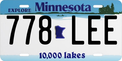 MN license plate 778LEE