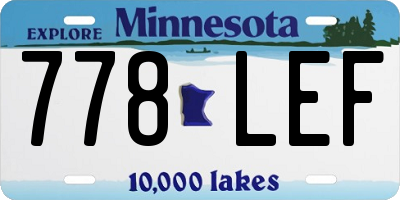 MN license plate 778LEF