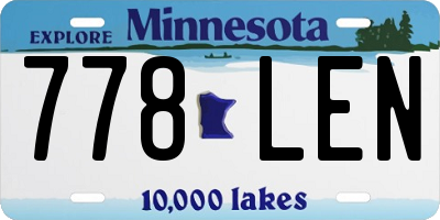 MN license plate 778LEN