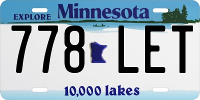 MN license plate 778LET
