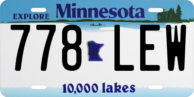 MN license plate 778LEW