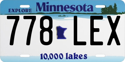 MN license plate 778LEX