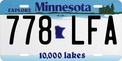 MN license plate 778LFA