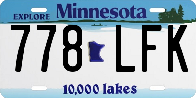 MN license plate 778LFK