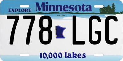 MN license plate 778LGC