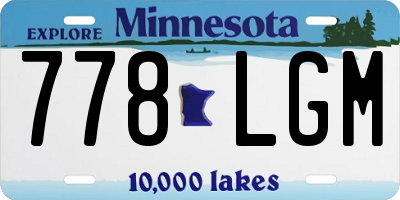 MN license plate 778LGM