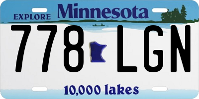 MN license plate 778LGN