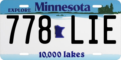MN license plate 778LIE