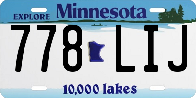 MN license plate 778LIJ