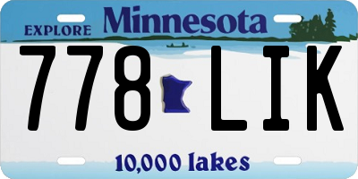 MN license plate 778LIK