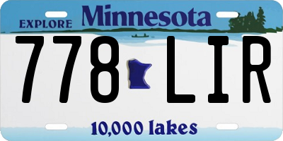 MN license plate 778LIR