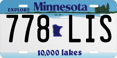 MN license plate 778LIS