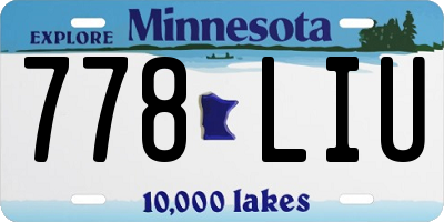MN license plate 778LIU