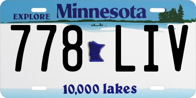 MN license plate 778LIV