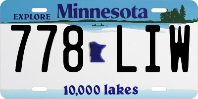 MN license plate 778LIW