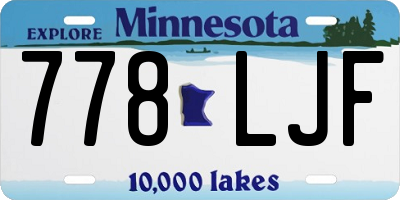 MN license plate 778LJF