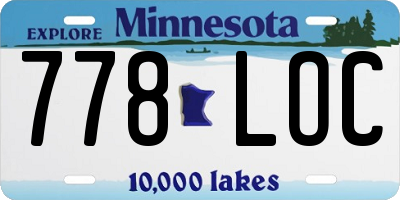 MN license plate 778LOC