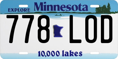 MN license plate 778LOD