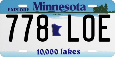 MN license plate 778LOE