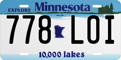 MN license plate 778LOI
