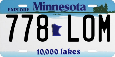 MN license plate 778LOM