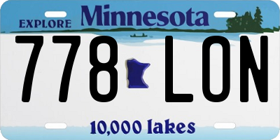 MN license plate 778LON