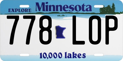 MN license plate 778LOP
