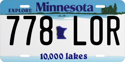 MN license plate 778LOR