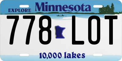 MN license plate 778LOT