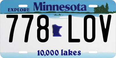 MN license plate 778LOV