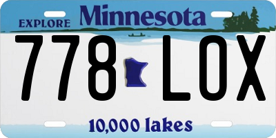 MN license plate 778LOX