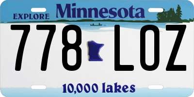 MN license plate 778LOZ