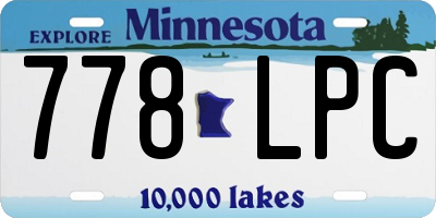 MN license plate 778LPC