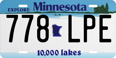 MN license plate 778LPE