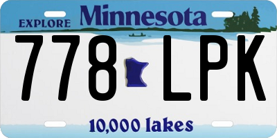 MN license plate 778LPK
