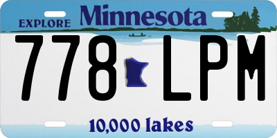MN license plate 778LPM
