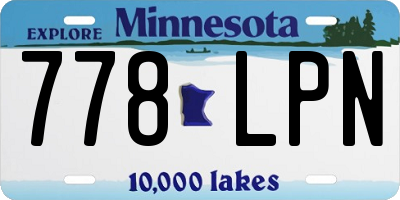 MN license plate 778LPN